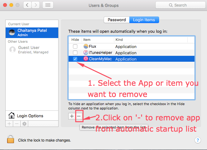 mac remove programs for startup